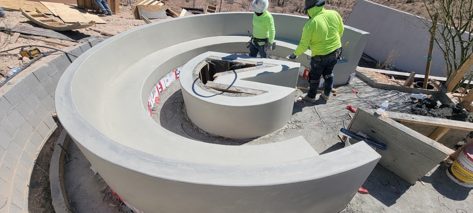 DCI crew placing concrete on site